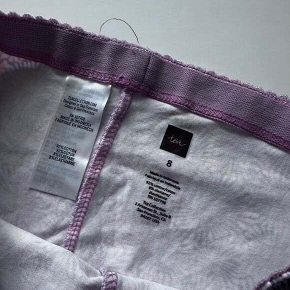 Tea Collection Purple Floral Leggings - Size 8 - Picture 4 of 5